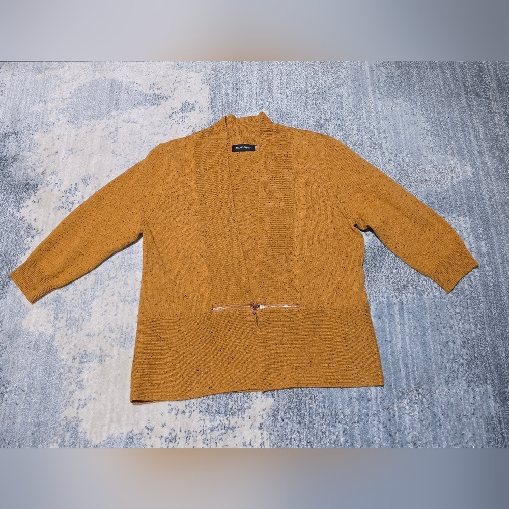 IVANKA TRUMP Mustard Yellow Open Cardigan Size L.